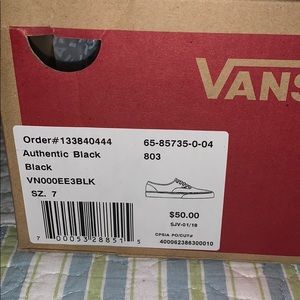 Authentic black vans